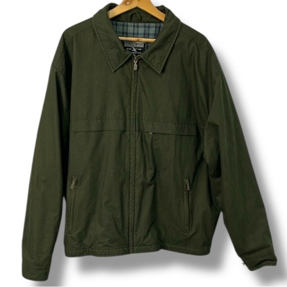 Vintage Eddie Bauer Men's Army Green Jacket Size XL Thinsulate Medium Weight - Picture 1 of 16